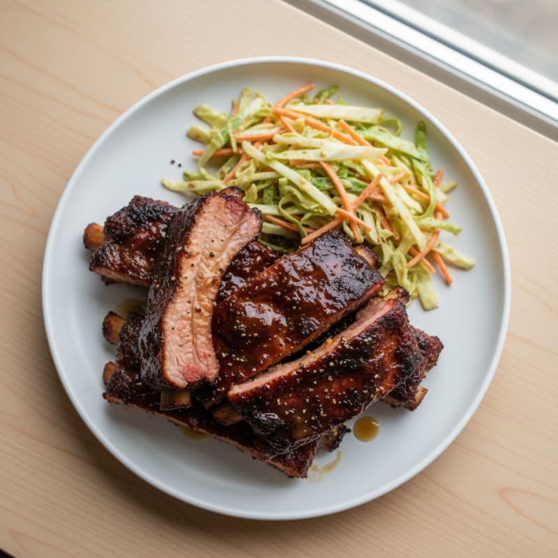 Smoked BBQ Ribs with Tangy Slaw