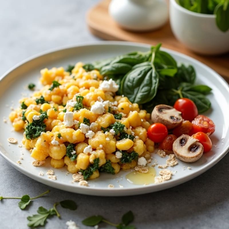 Egg White Scramble with Turkey Sausage and Spinach