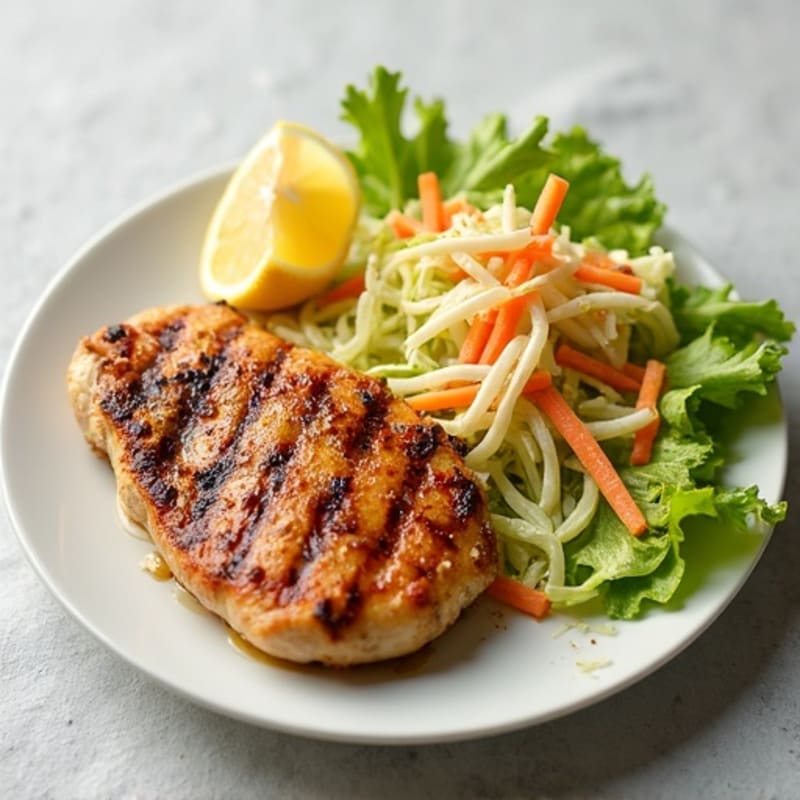 Grilled Chicken Breast with Crunchy Cabbage Salad