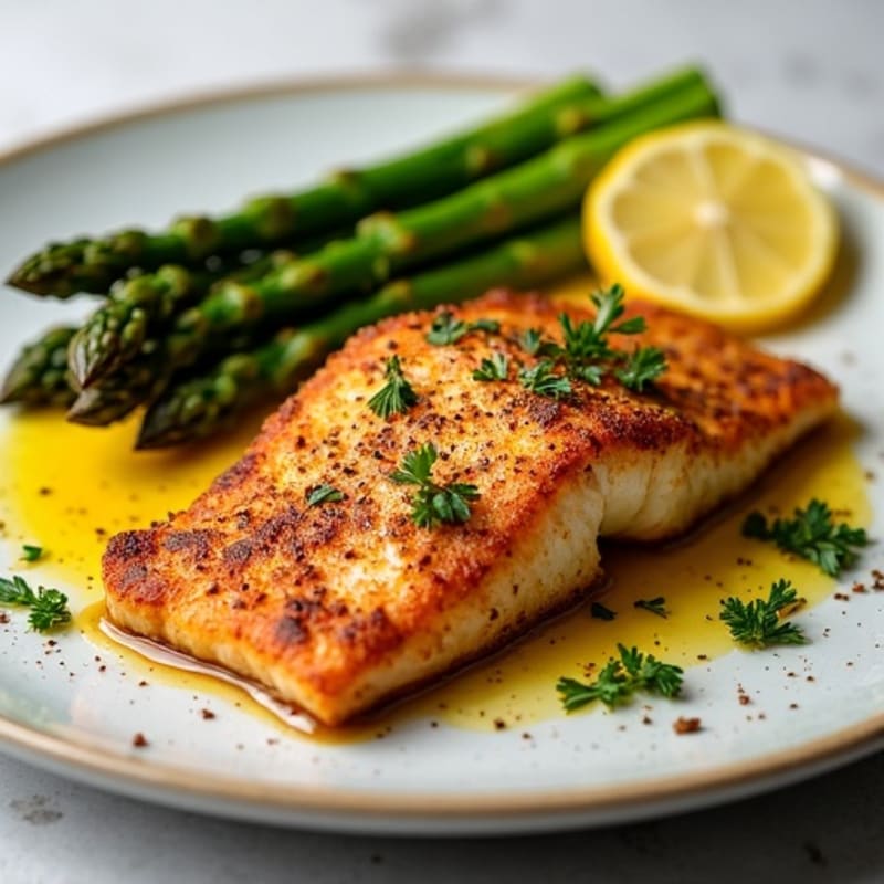 Crispy Cajun Blackened Catfish with Roasted Asparagus