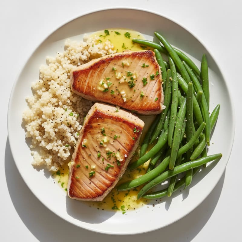Pan-Seared Tuna with Lemon-Herb Sauce