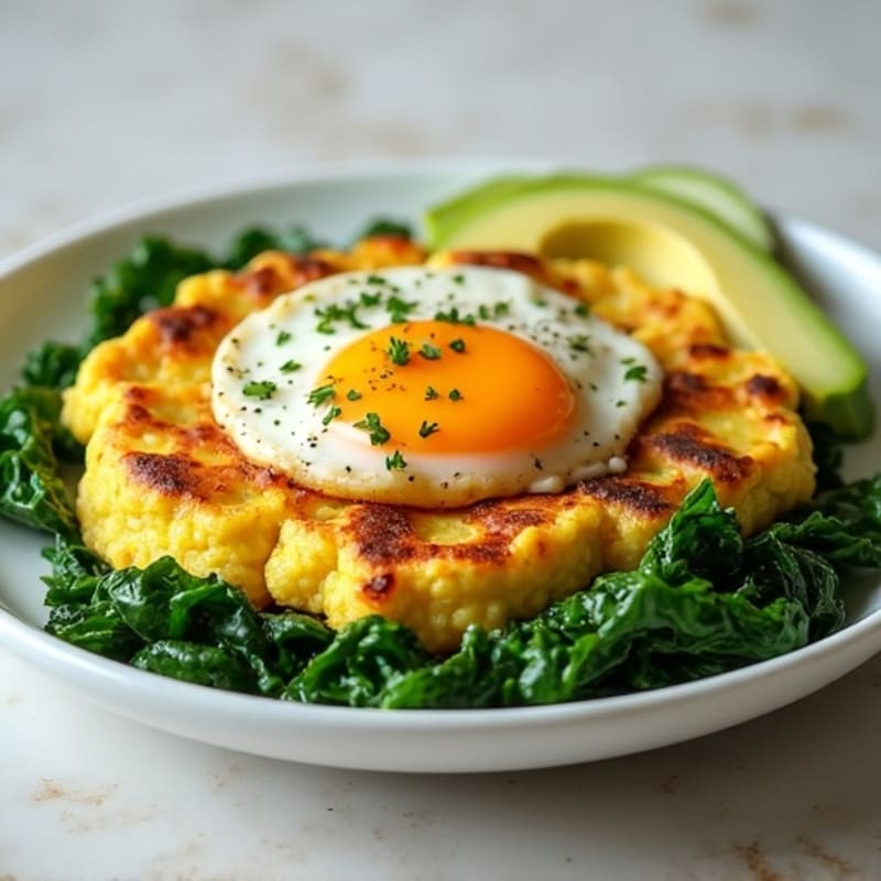 Egg White and Turkey Sausage Scramble with Sautéed Spinach