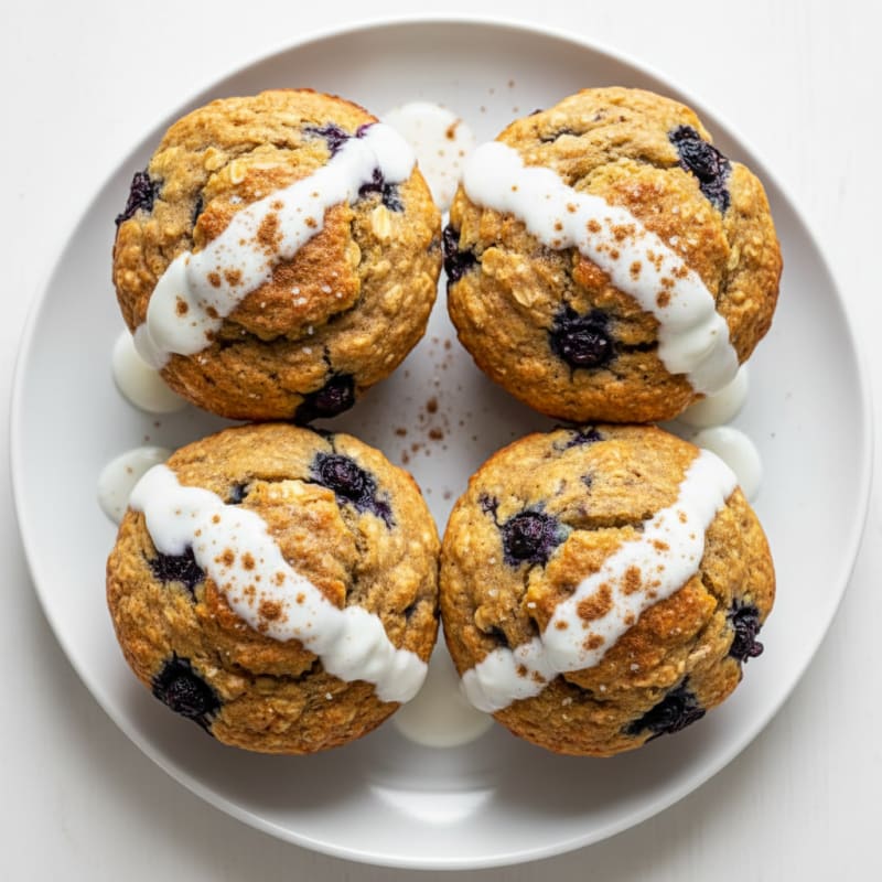 Golden High-Protein Berry Muffins