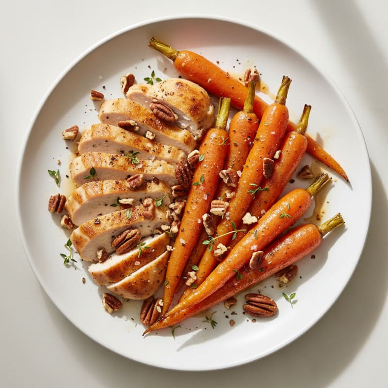 Maple-Glazed Roasted Carrots with Pecans