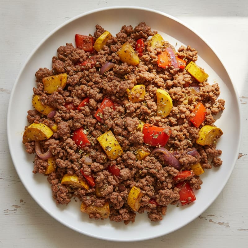 Zesty Ground Beef and Summer Vegetable Skillet