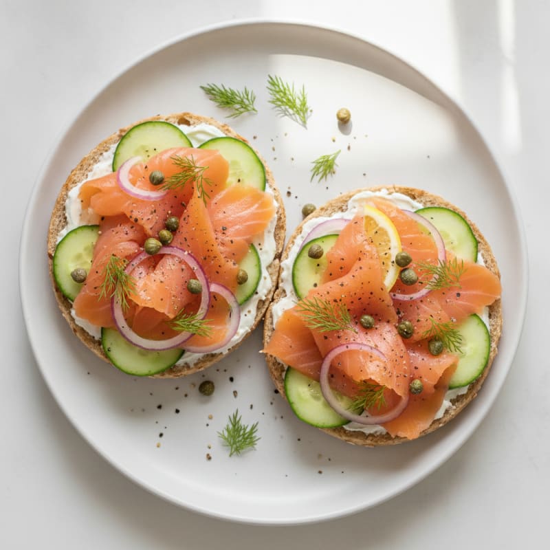 High-Protein Smoked Salmon Bagel