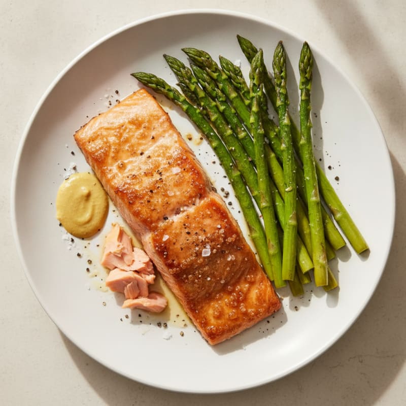 Brown Sugar Baked Salmon with Asparagus