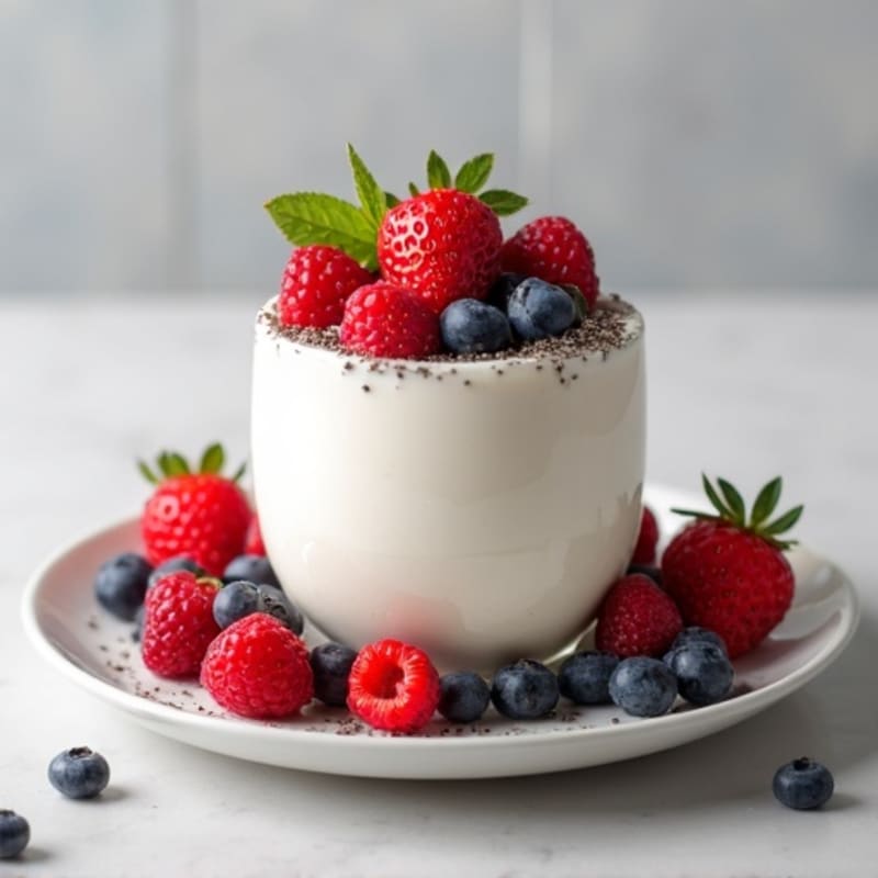 Greek Yogurt Protein Mousse with Mixed Berries