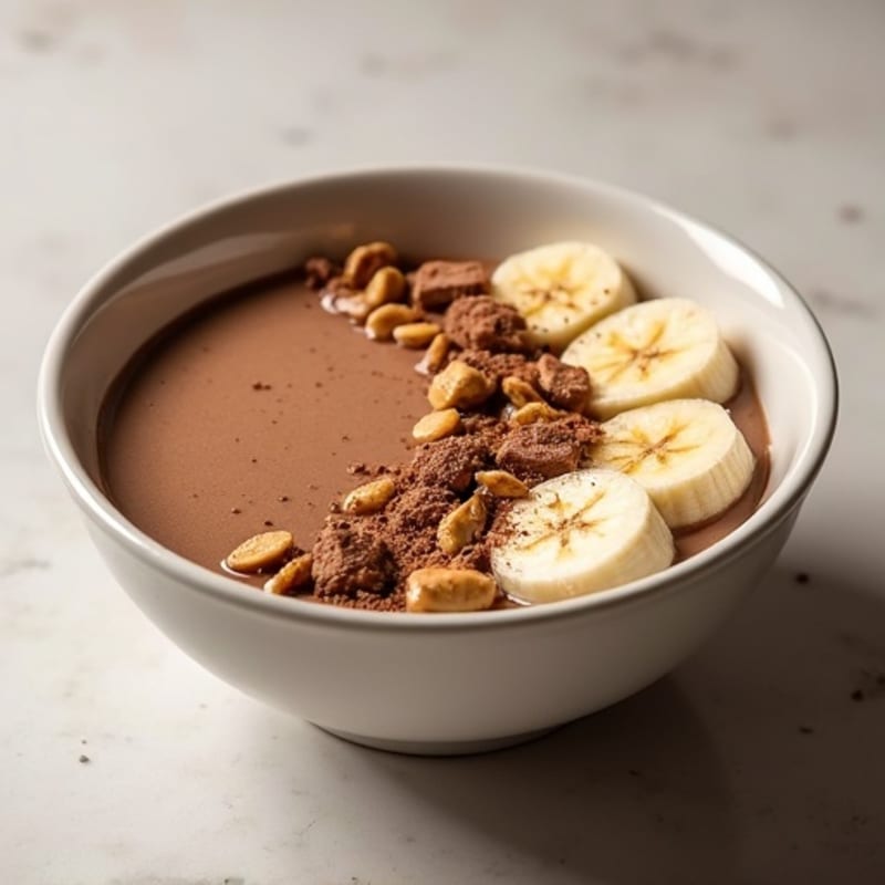 Chocolate Peanut Butter Protein Smoothie Bowl