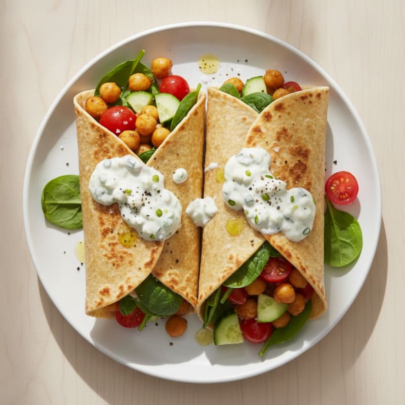 Mediterranean Chickpea & Veggie Wraps