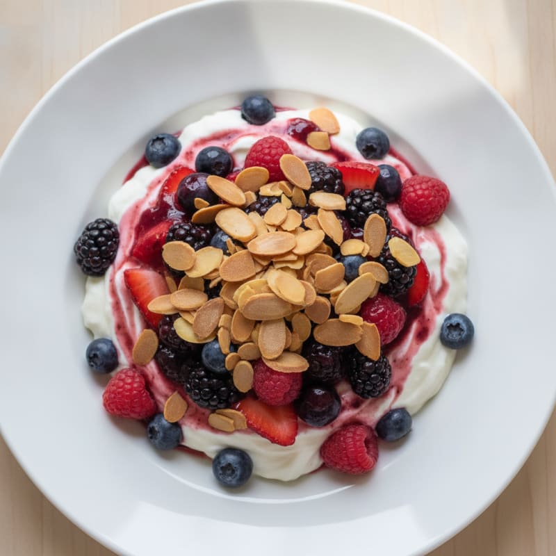 Greek Yogurt Protein Parfait with Mixed Berries