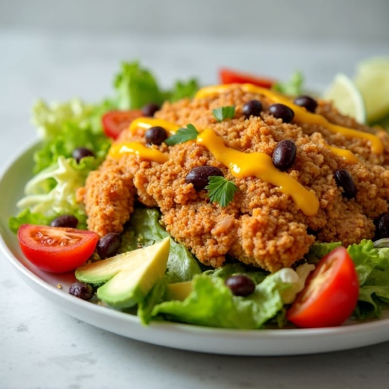 Crispy Chicken Taco Salad with Fresh Avocado