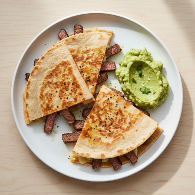 Carne Asada Quesadillas with Guacamole