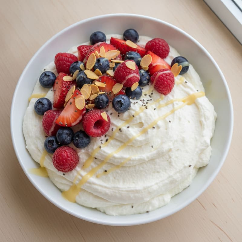Silky Greek Yogurt Protein Mousse with Mixed Berries