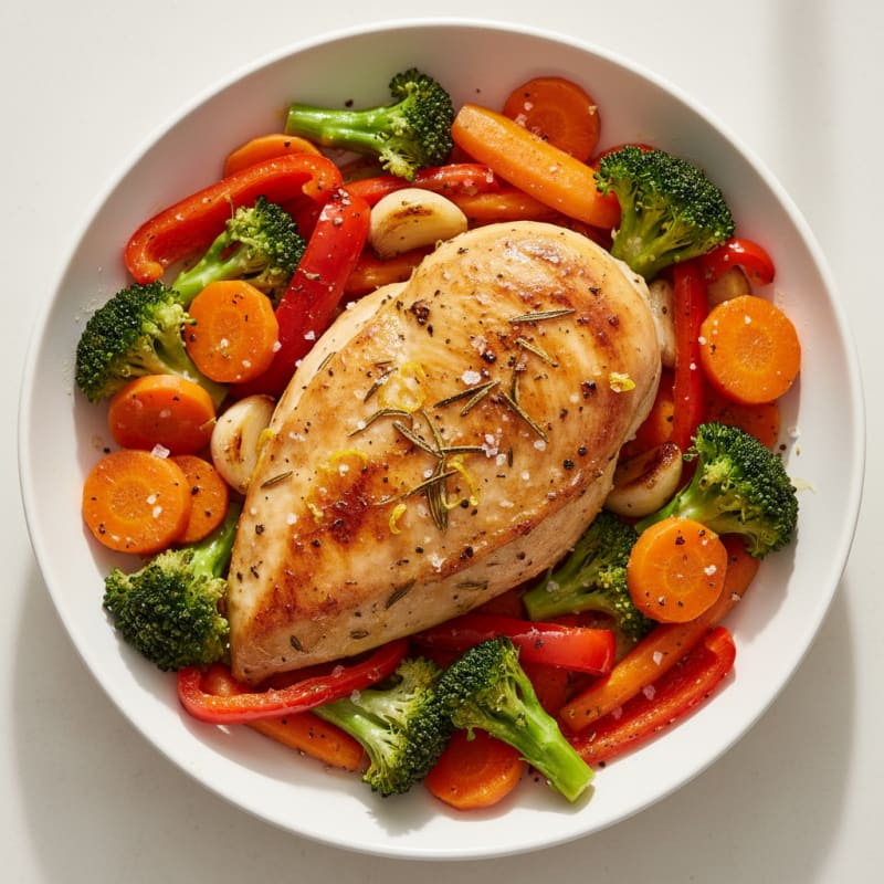 Tender Lemon-Herb Roasted Chicken with Vegetables
