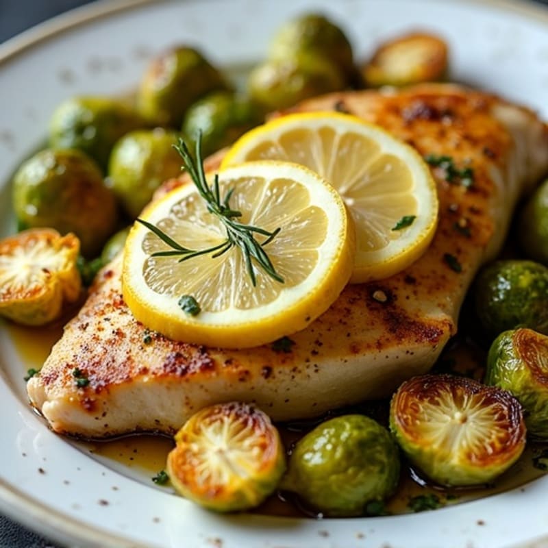 Sheet Pan Lemon Herb Chicken with Crispy Roasted Brussels Sprouts