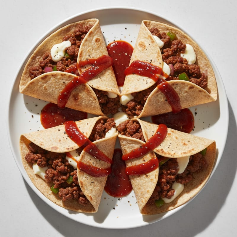 Smoky BBQ Ground Beef & Mozzarella Wraps