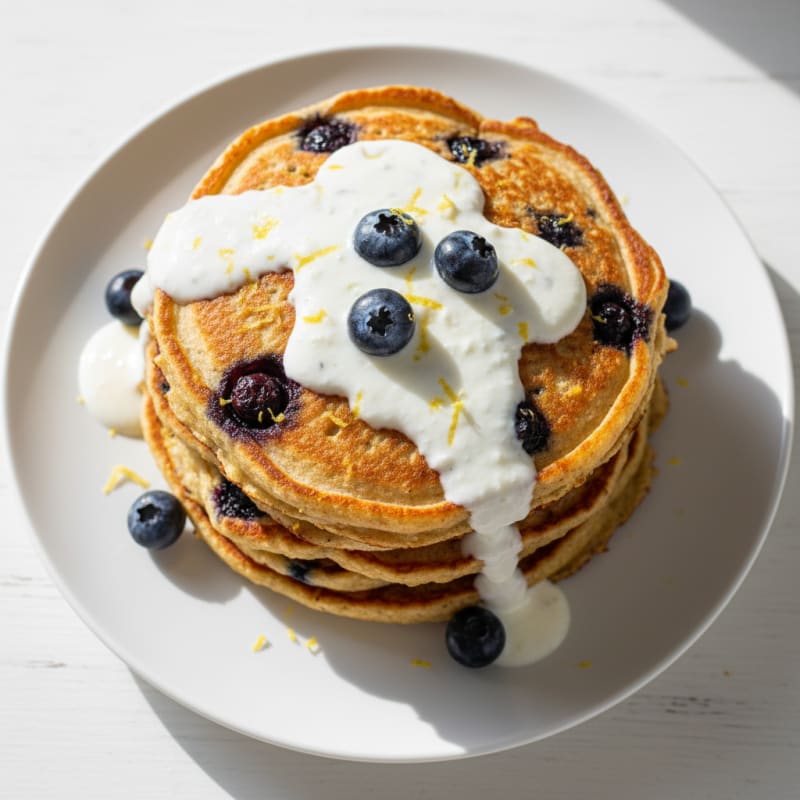Blueberry Ricotta Pancakes with Lemon Zest