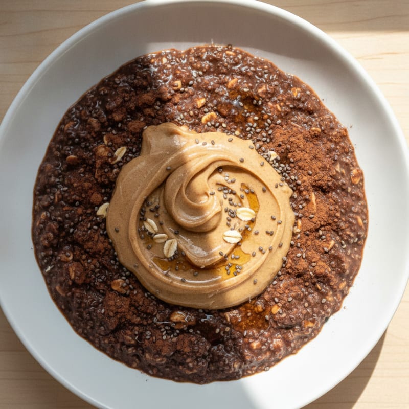 Protein Chocolate Chia Pudding with Almond Butter