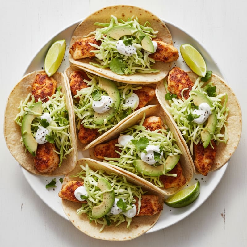 Crispy Chili-Lime Chicken Tacos