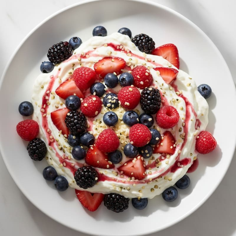 Silky Greek Yogurt Protein Mousse with Mixed Berries