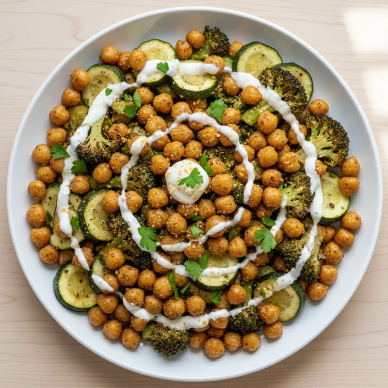 Roasted Vegetable and Chickpea Power Bowl