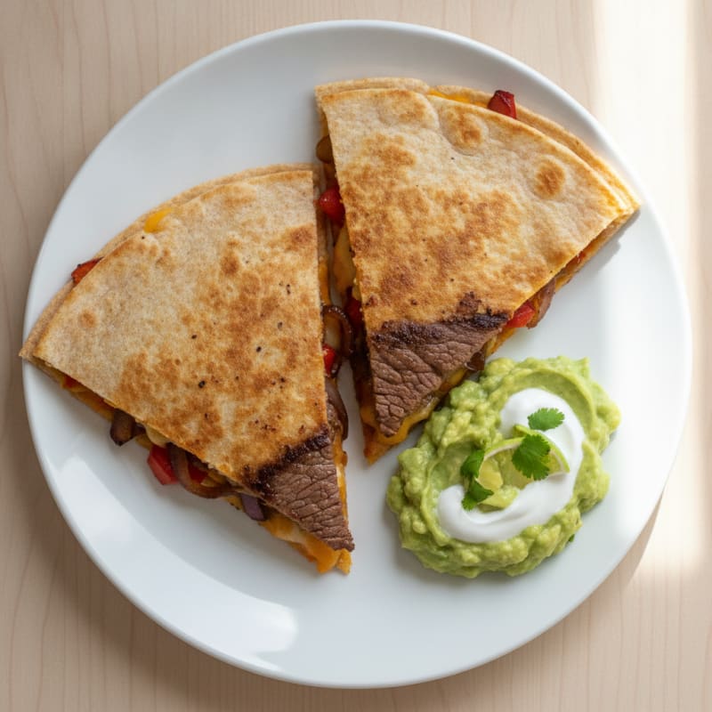 Carne Asada Quesadillas with Guacamole