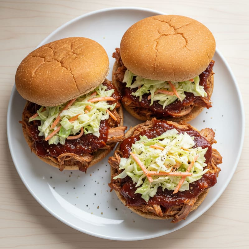 BBQ Pulled Pork Sandwiches with Coleslaw