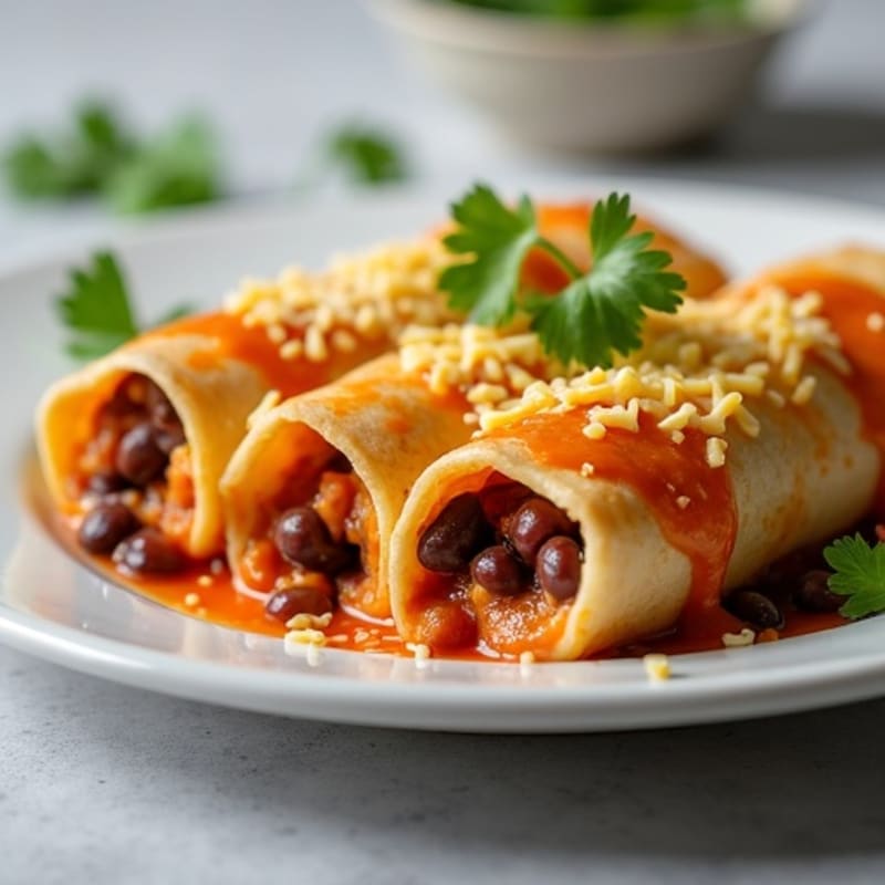 Creamy Chicken and Black Bean Baked Enchiladas
