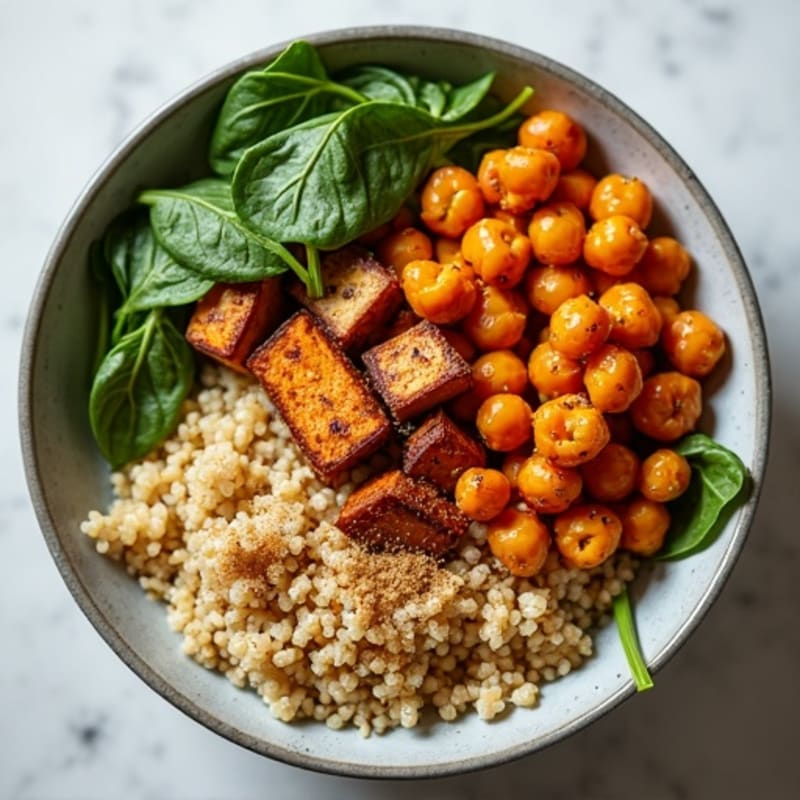 Crispy Roasted Chickpea and Sweet Potato Power Bowl