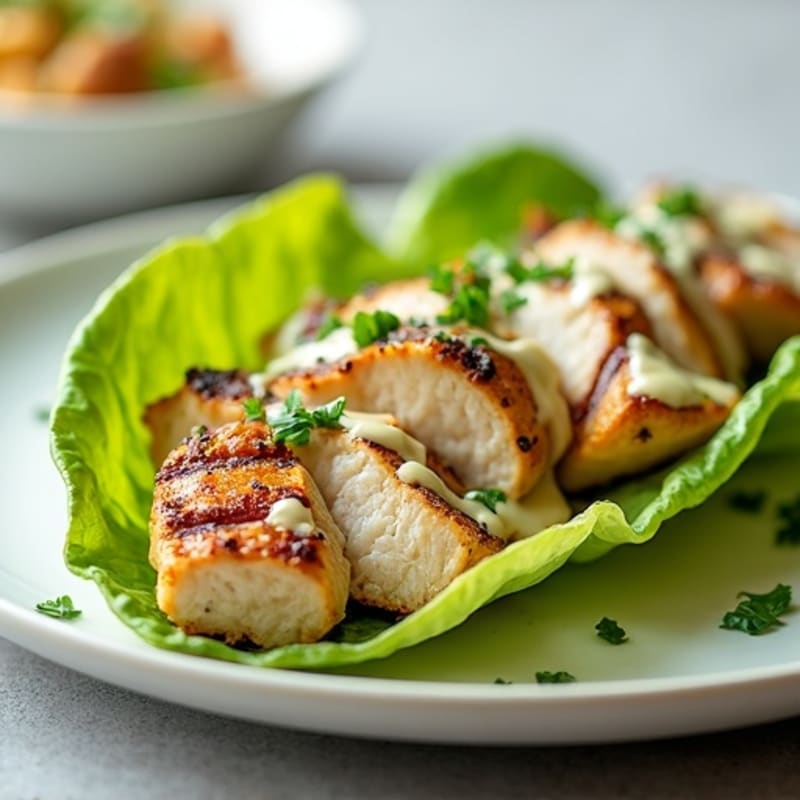 Grilled Chicken Creamy Caesar Lettuce Wraps