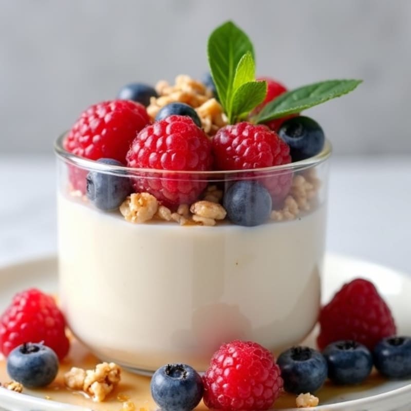 Creamy Greek Yogurt Protein Pudding with Mixed Berries
