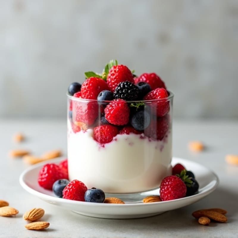 Creamy Greek Yogurt Parfait with Mixed Berries and Toasted Almonds