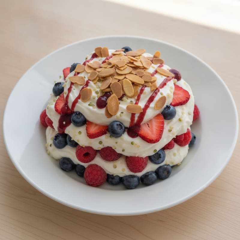 Greek Yogurt Protein Parfait with Mixed Berries