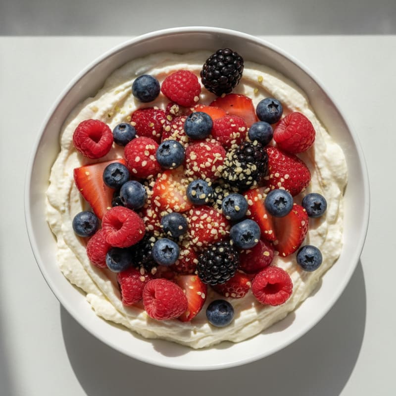 Creamy Cottage Cheese Protein Bowl with Mixed Berries