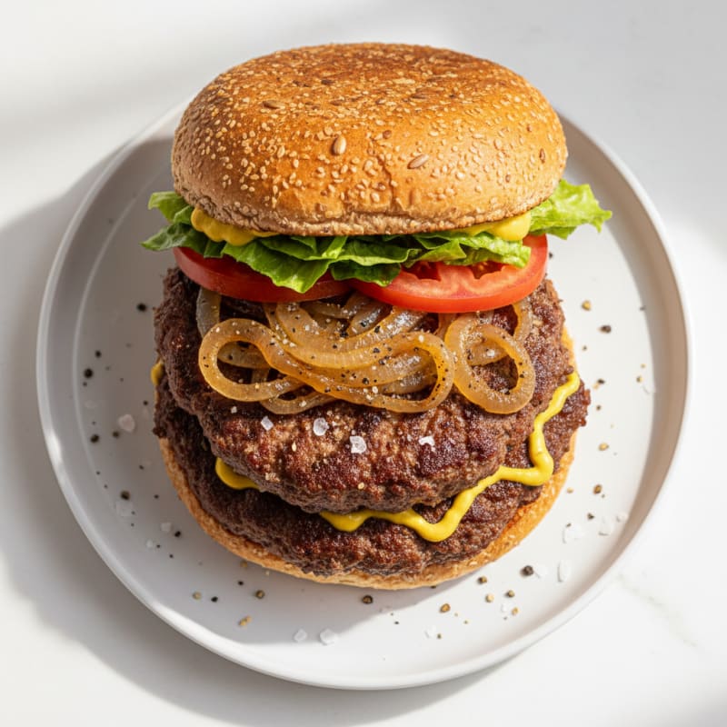 Crispy Caramelized Onion Smash Burger