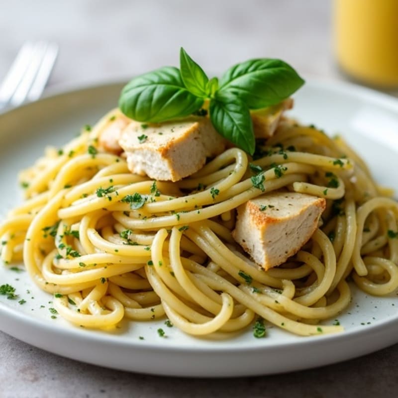 Creamy Pesto Chicken Pasta with Fresh Basil