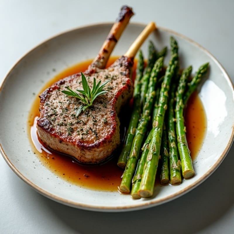 Herb-Crusted Lamb Chops with Roasted Asparagus