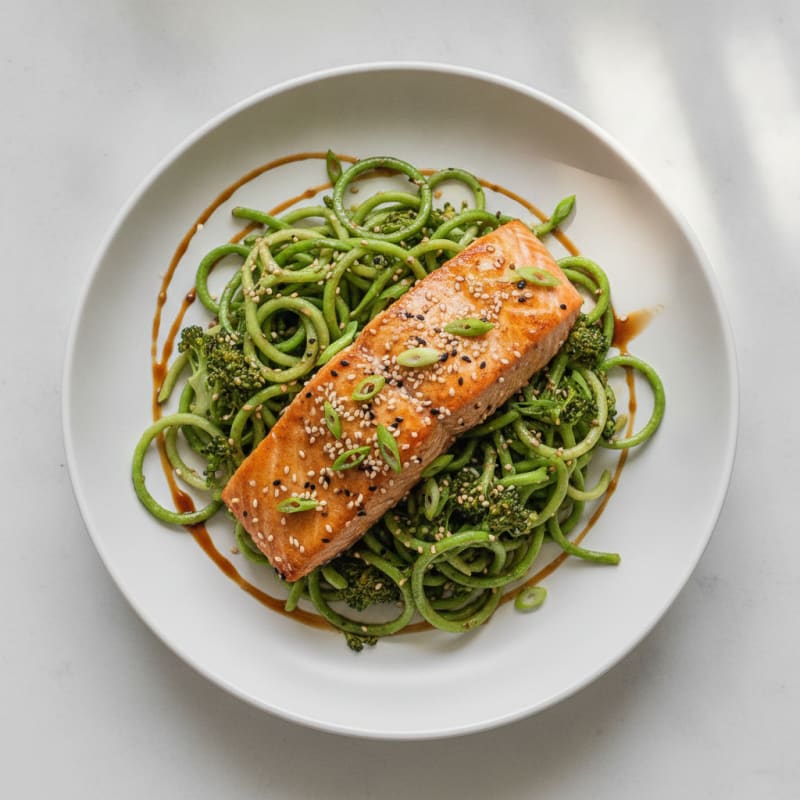 Sesame-Ginger Salmon with Broccoli Noodles