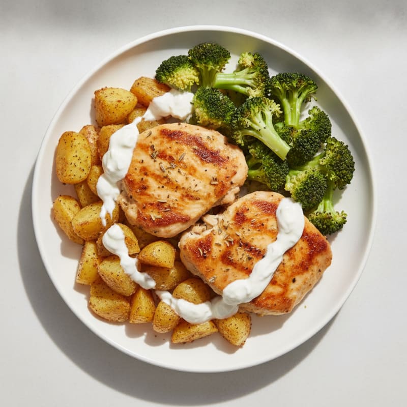 Lemon-Herb Chicken Thighs with Roasted Potatoes