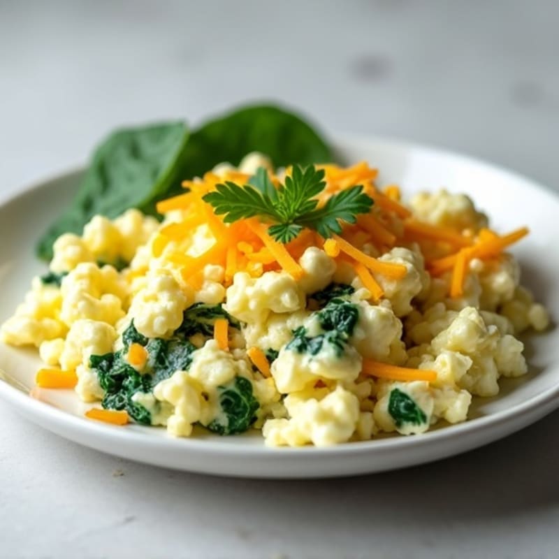 Egg White and Cottage Cheese Scramble with Spinach