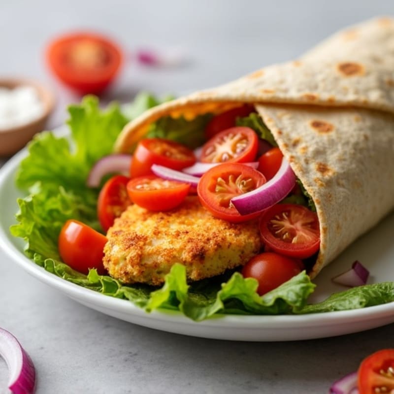 Crispy Buffalo Chicken Wrap with Fresh Veggies