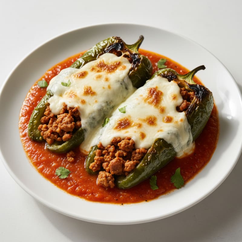 Creamy Roasted Poblano Chile Rellenos