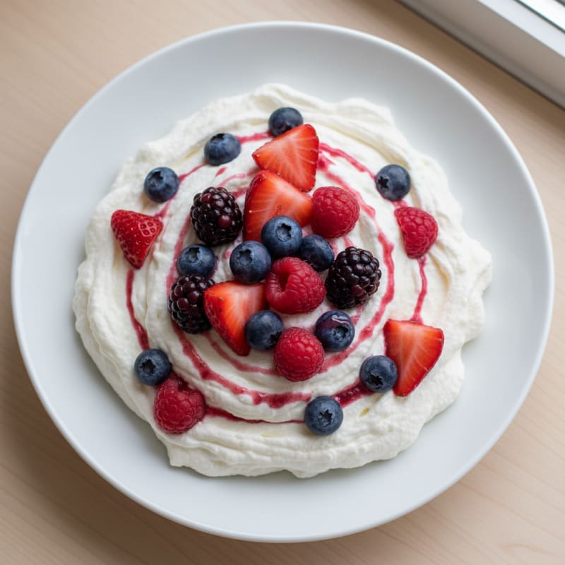 Greek Yogurt Protein Mousse with Mixed Berries