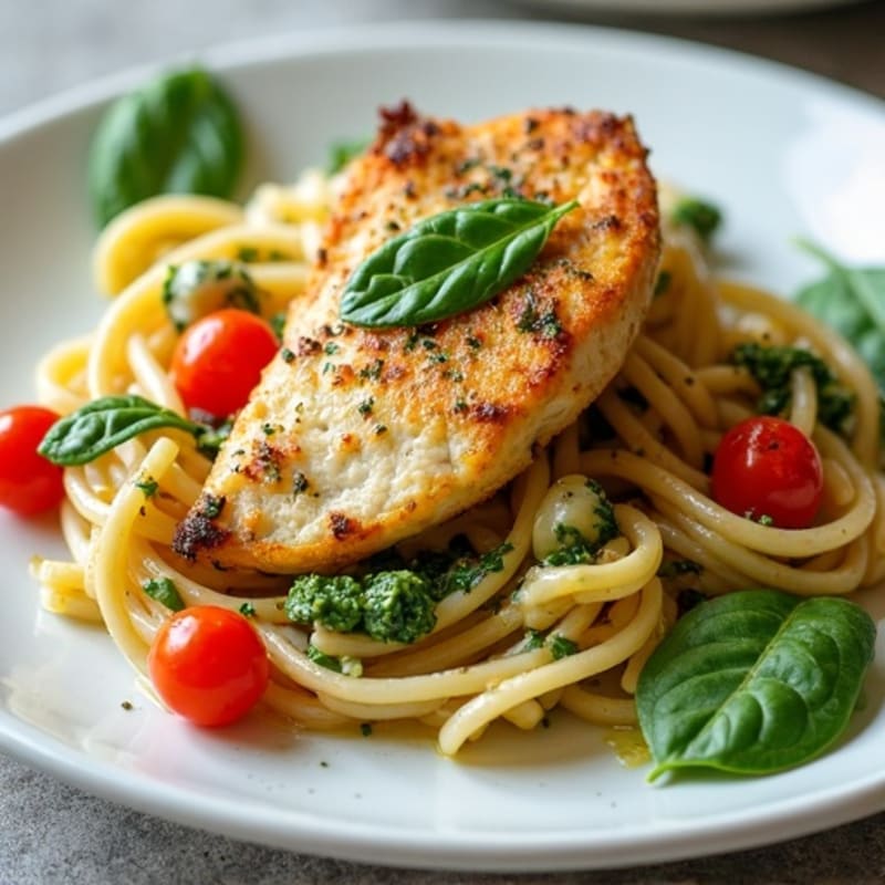 Creamy Chicken Pesto Whole Wheat Pasta