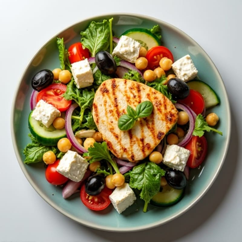 Crisp Vegetable Salad with Feta and Olives