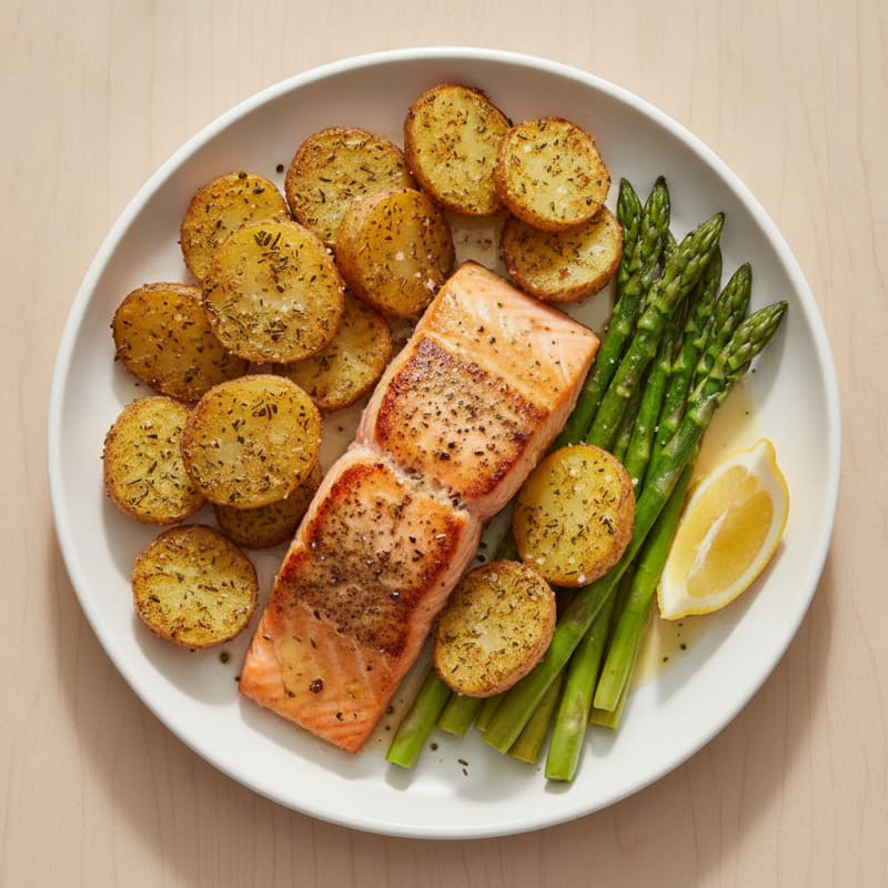 Pan-Seared Salmon with Herb-Roasted Potatoes