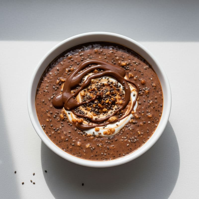 Silky Chocolate Protein Pudding with Chia Seeds