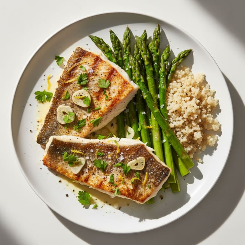 Zesty Lemon-Herb Roasted Branzino with Asparagus