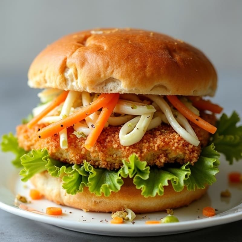 Crispy Baked Chicken Sandwich with Fresh Slaw